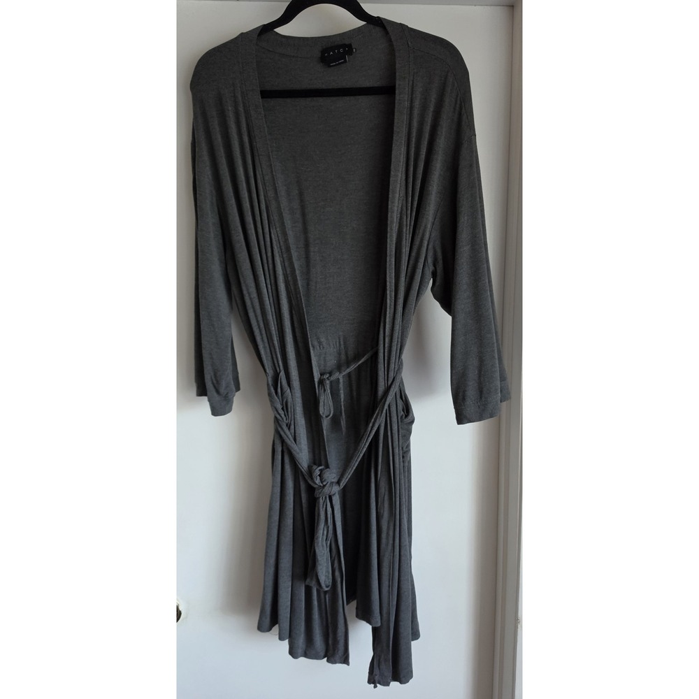 HATCH Women Robe S Gray Long Sleeve Lounge Wrap Dressing Gown Maternity